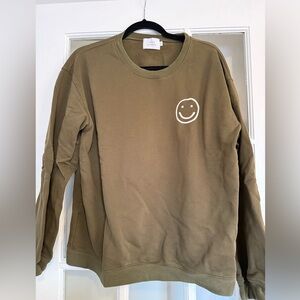 Things Between Green Smiley Face Sweatshirt